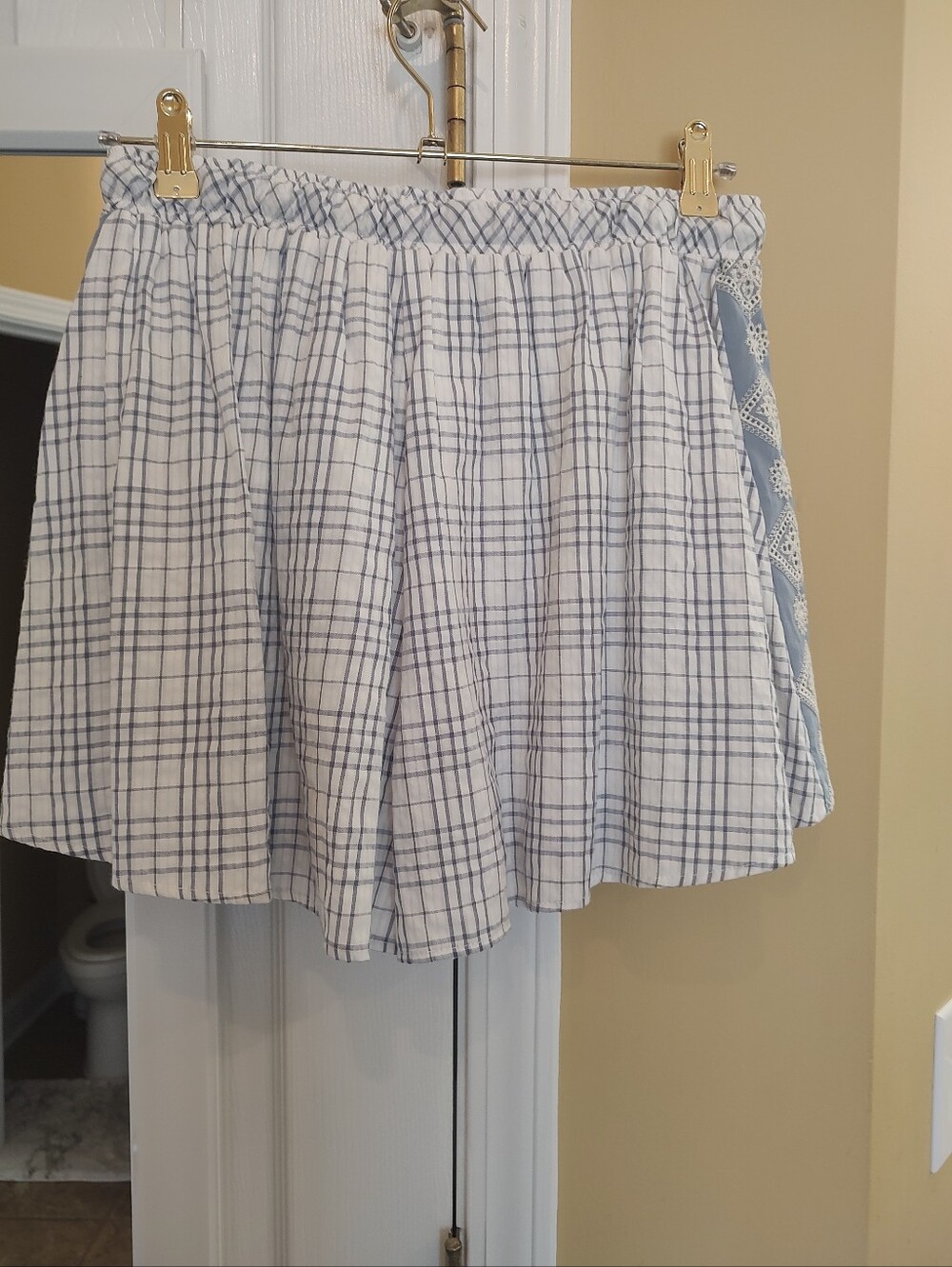 Fantastic Fawn Blue Plaid Cotton Skort - Picture 2 of 6